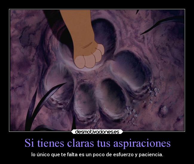 carteles elreyleon semana depeliculas huella enorme leon ret paciencia aspiraciones valentia esfuerzo suenos desmotivaciones