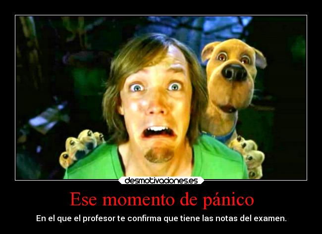 carteles escuela examen susto desmotivaciones