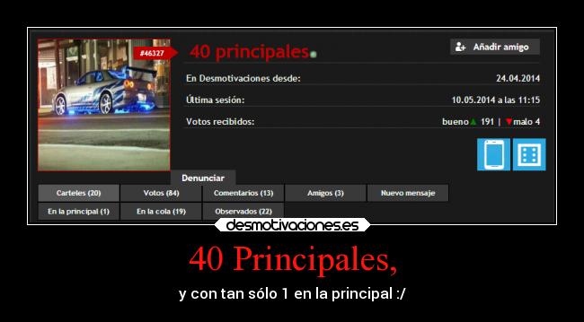 40 Principales, - y con tan sólo 1 en la principal :/