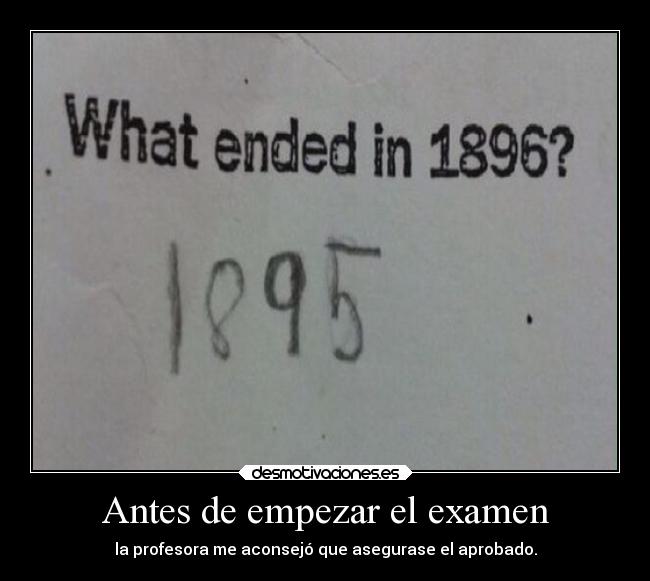 Antes de empezar el examen - 