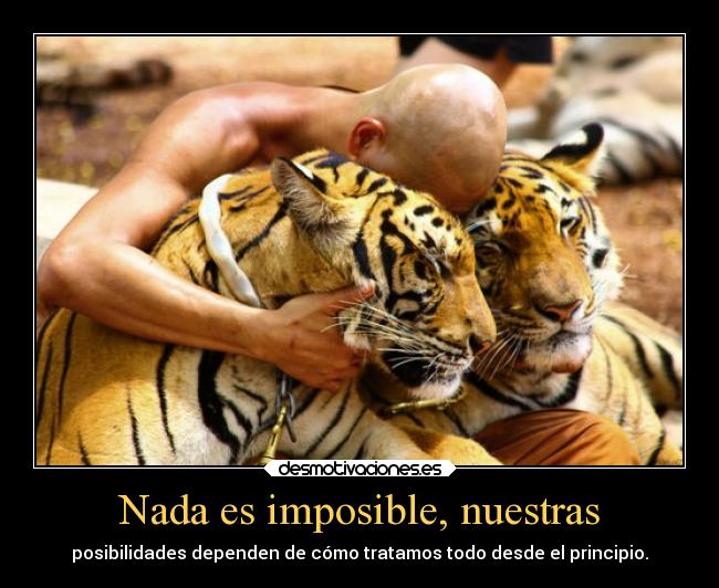 Nada es imposible, nuestras - posibilidades dependen de cómo tratamos todo desde el principio.