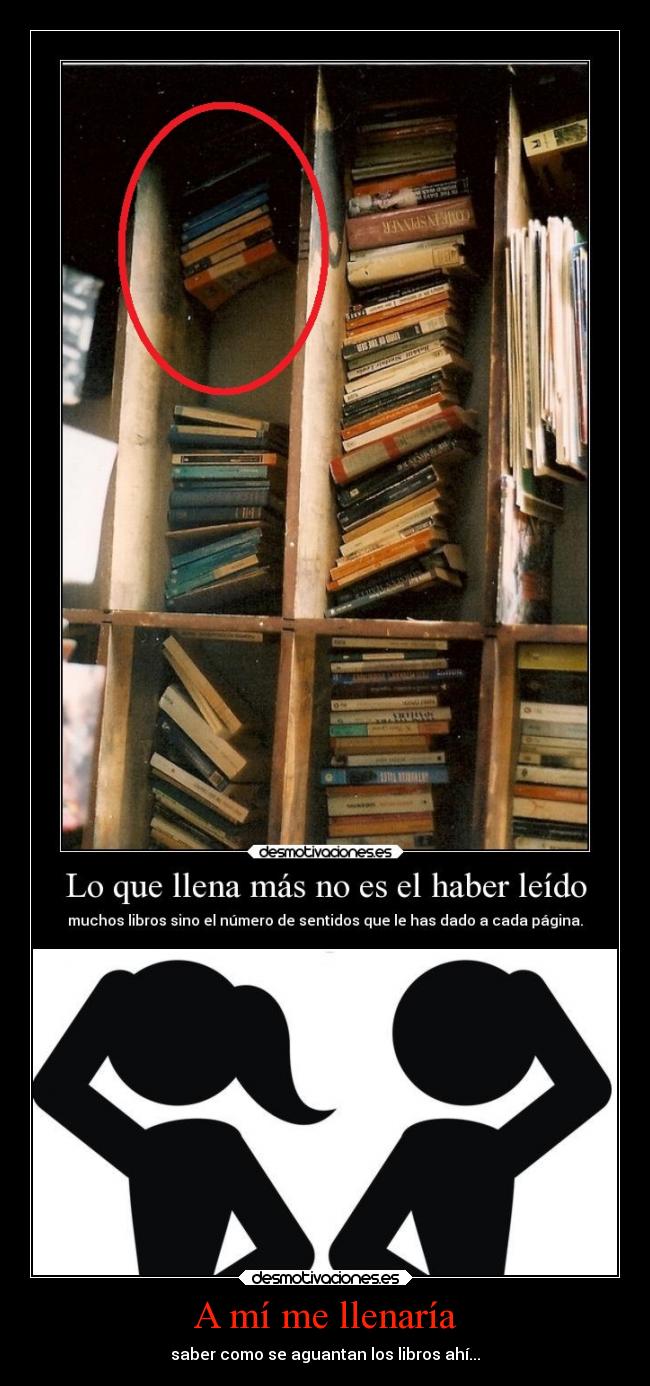 A mí me llenaría - saber como se aguantan los libros ahí...