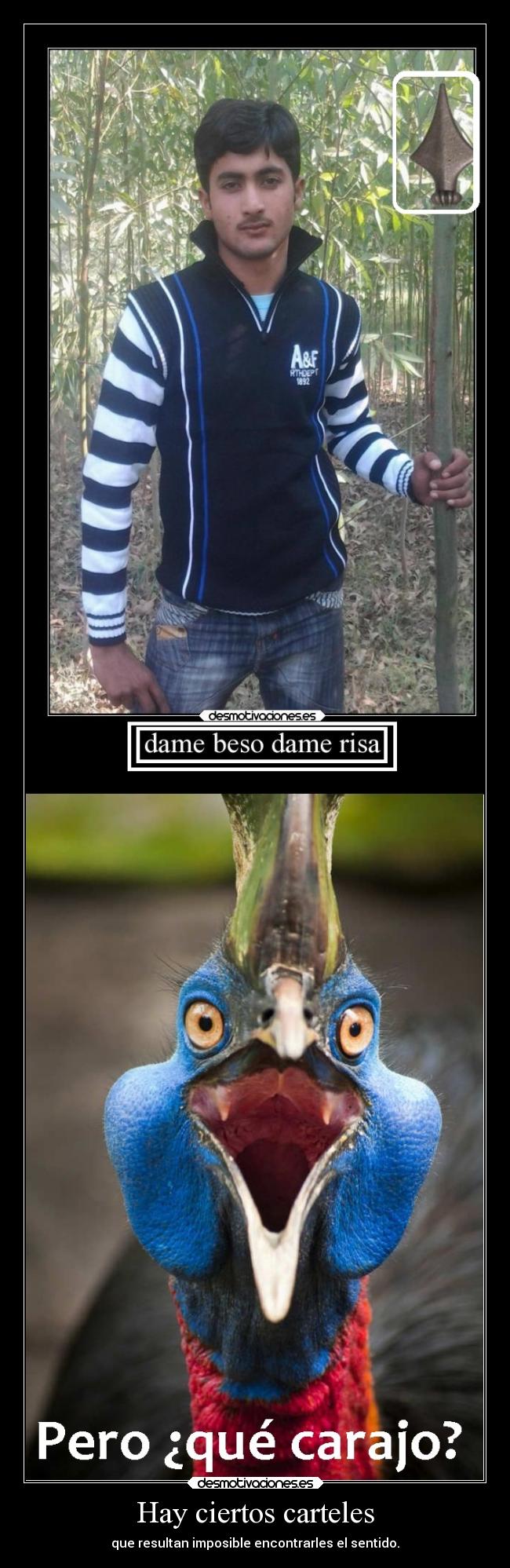 Hay ciertos carteles - que resultan imposible encontrarles el sentido.