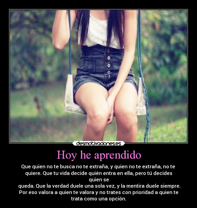 Hoy he aprendido -
