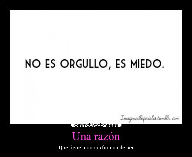 Una razón - Que tiene muchas formas de ser