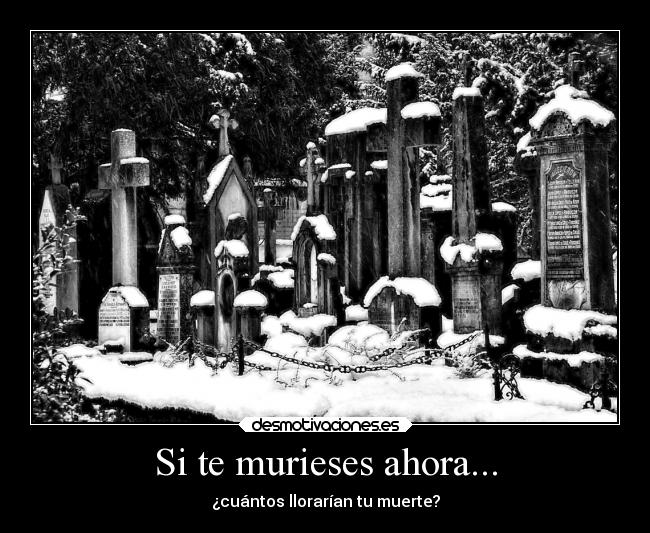 Si te murieses ahora... - ¿cuántos llorarían tu muerte?