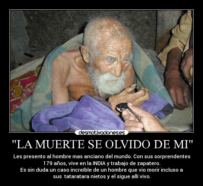 LA MUERTE SE OLVIDO DE MI -