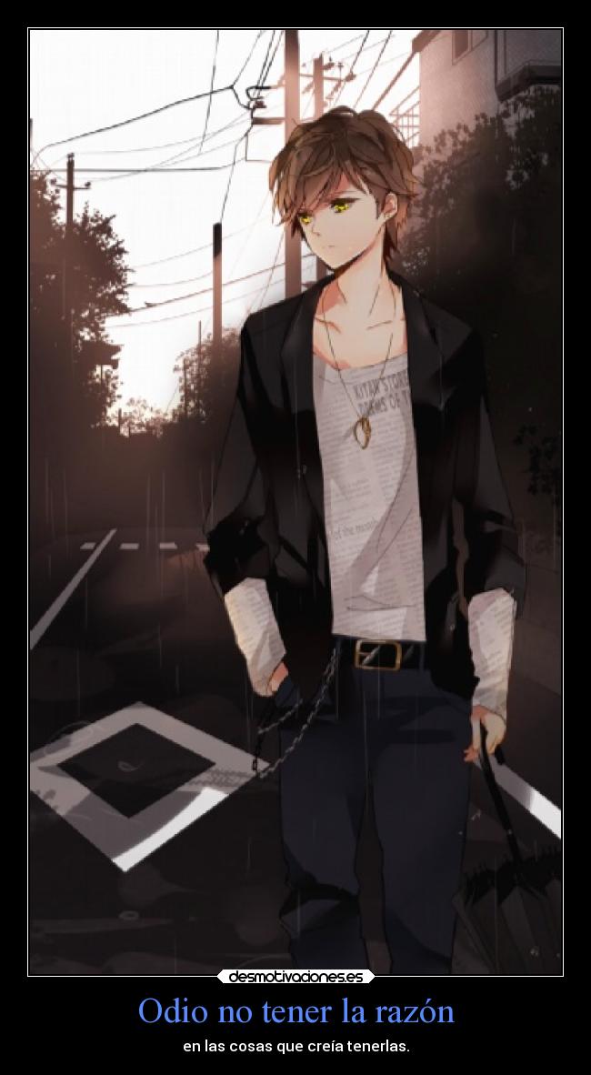 Odio no tener la razón - en las cosas que creía tenerlas.