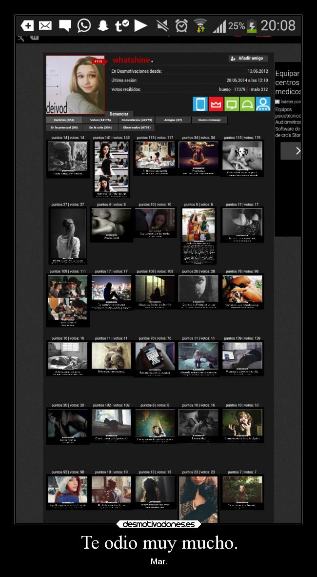 Te odio muy mucho. - Mar.