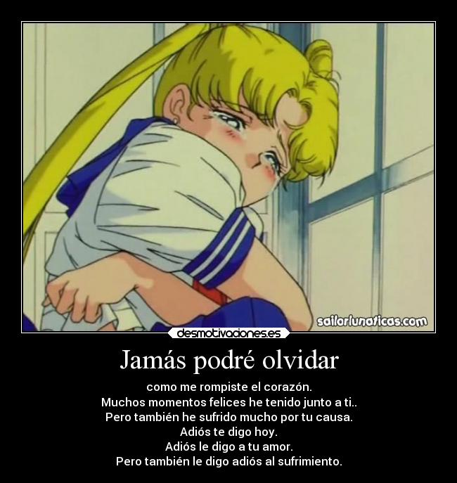 carteles olvidar dolor nunca debemos menospreciarnos hay que valorarnos sailormoon mokonachan desmotivaciones