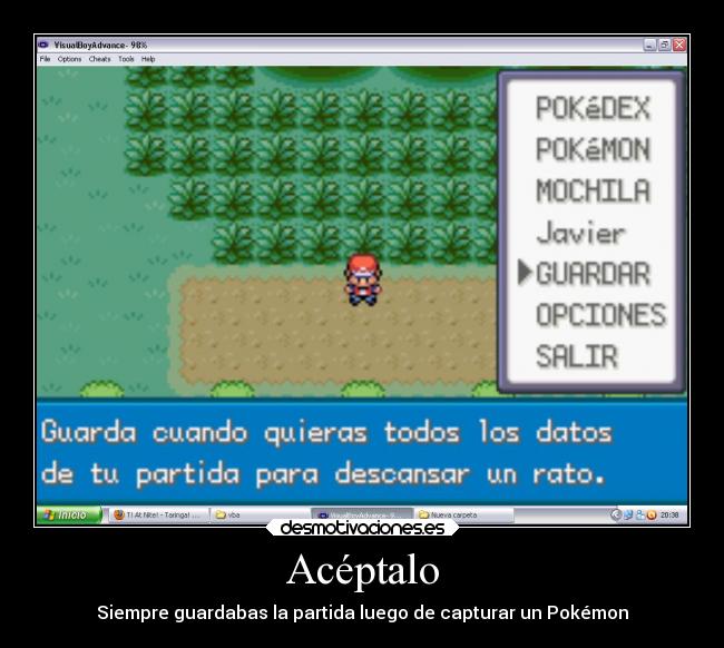 Acéptalo - Siempre guardabas la partida luego de capturar un Pokémon