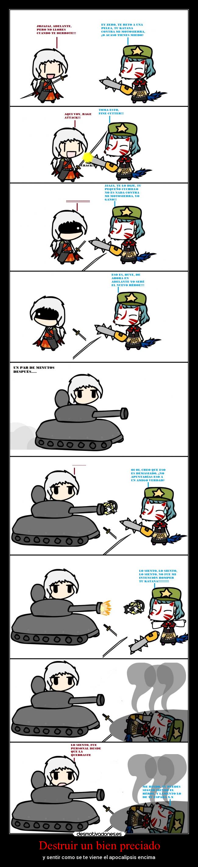carteles risa humor dolor anime walfa destruir venganza desmotivaciones