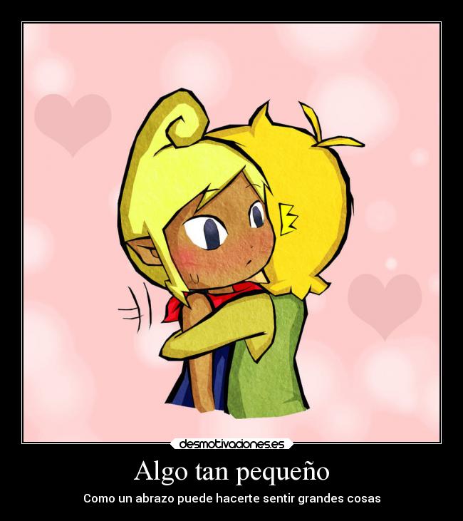 carteles sentimientos abrazos amor anime videojuegos the legend zelda zelink zeruda densetsu carino desmotivaciones