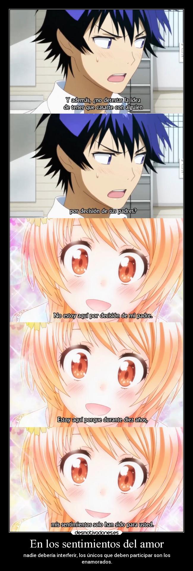 carteles sentimientos amor sentimientos anime nisekoi mari enamorada reales doni desmotivaciones