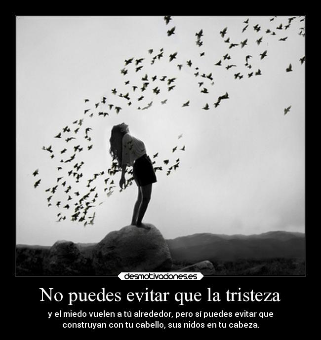 No puedes evitar que la tristeza - y el miedo vuelen a tú alrededor, pero sí puedes evitar que
construyan con tu cabello, sus nidos en tu cabeza.