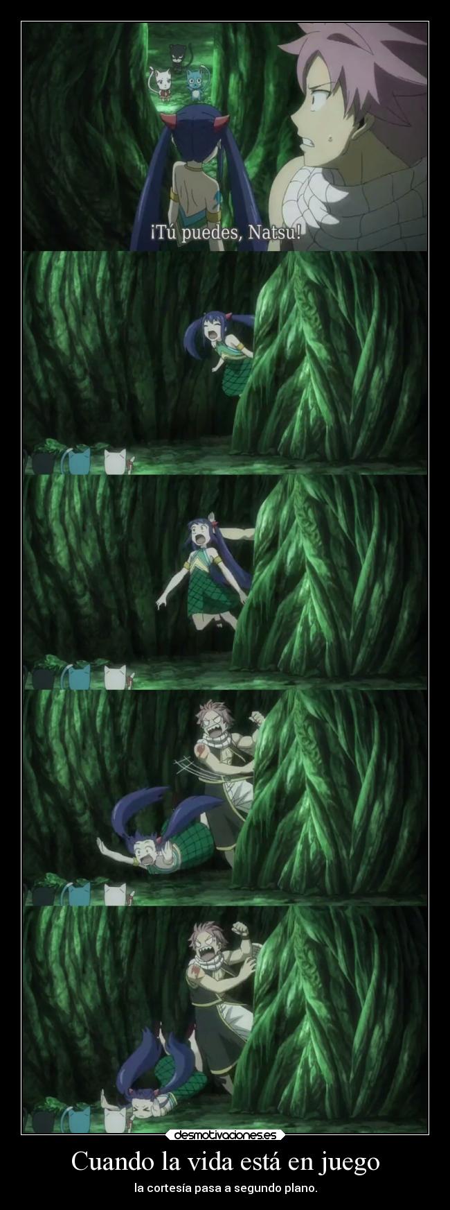 carteles vida vida anime raptorhunters harukaze manga otaku fairy tail natsu wendy happy educacion cortesia desmotivaciones