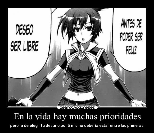 carteles vida anime medaka box frase elbuskador1 manga desmotivaciones