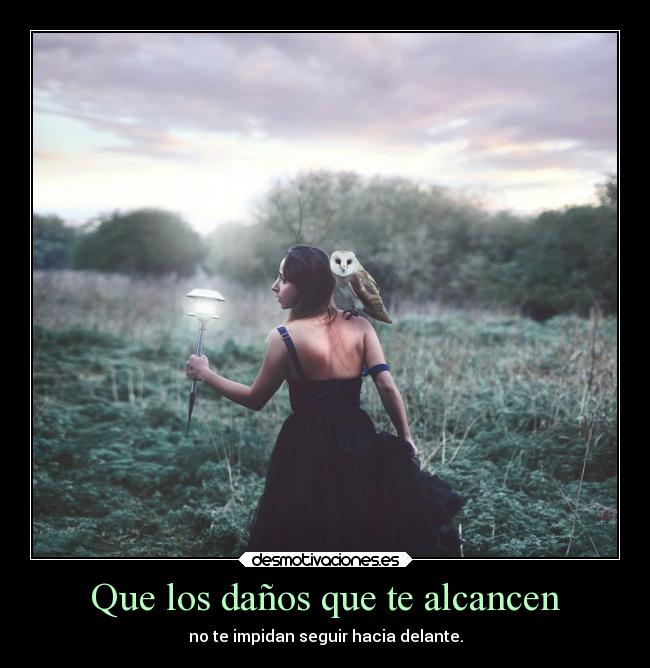 Que los daños que te alcancen - no te impidan seguir hacia delante.