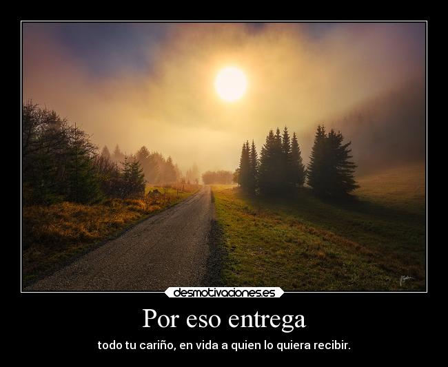 Por eso entrega - todo tu cariño, en vida a quien lo quiera recibir.