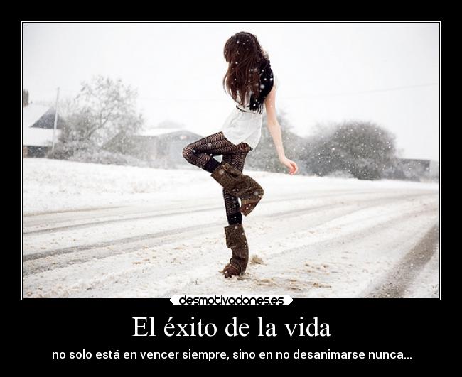 El éxito de la vida - no solo está en vencer siempre, sino en no desanimarse nunca...