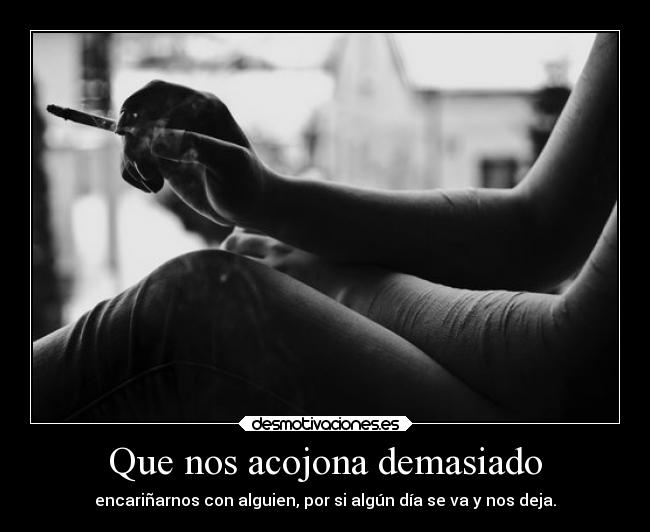 Que nos acojona demasiado - encariñarnos con alguien, por si algún día se va y nos deja.