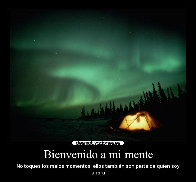 Bienvenido a mi mente - No toques los malos momentos, ellos también son parte de quien soy
ahora