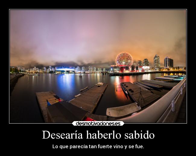 Desearía haberlo sabido -