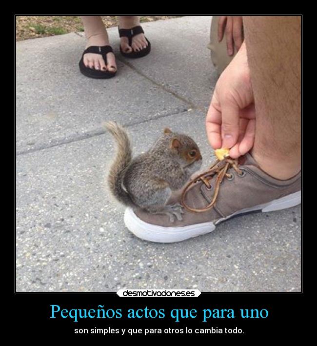 Pequeños actos que para uno - son simples y que para otros lo cambia todo.