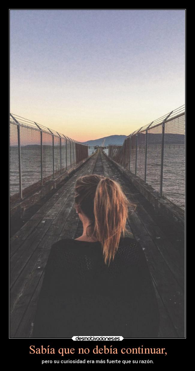 Sabía que no debía continuar, - 