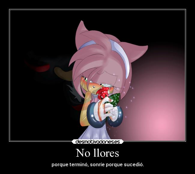 No llores - porque terminó, sonríe porque sucedió.