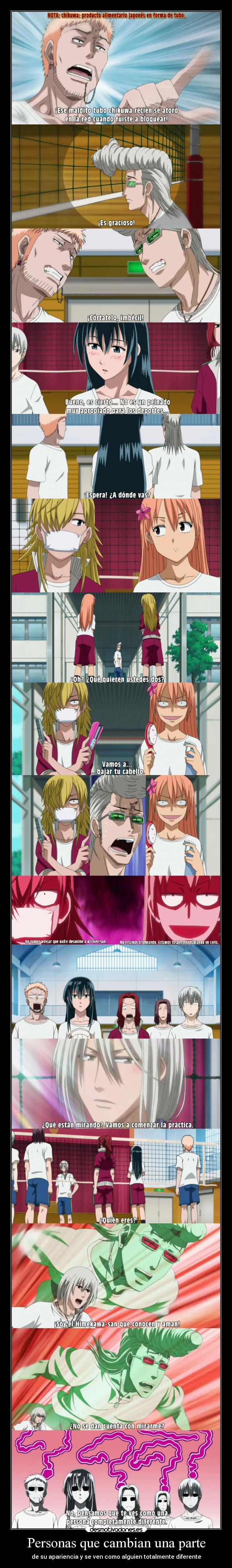 Personas que cambian una parte -