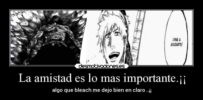 La amistad es lo mas importante.¡¡ - algo que bleach me dejo bien en claro ..¡¡