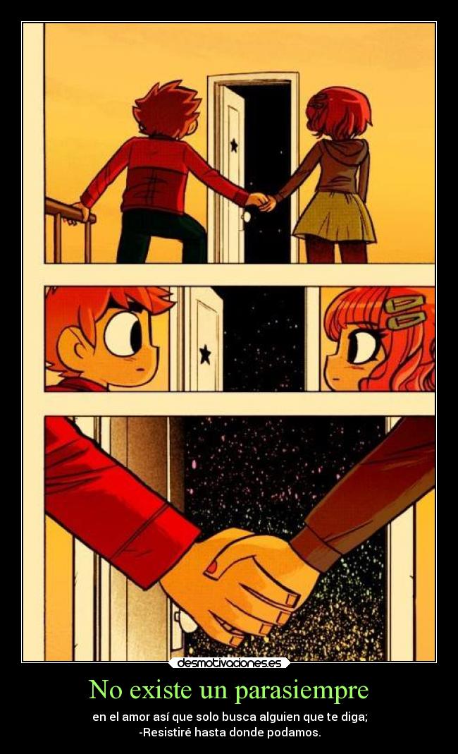 carteles amor anime comic scott pilgrim existe parasiempre busca resistire donde desmotivaciones