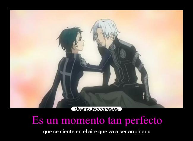 Es un momento tan perfecto - que se siente en el aire que va a ser arruinado