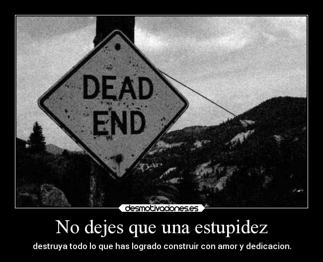 No dejes que una estupidez -