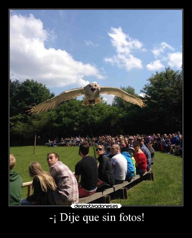 -¡ Dije que sin fotos! -