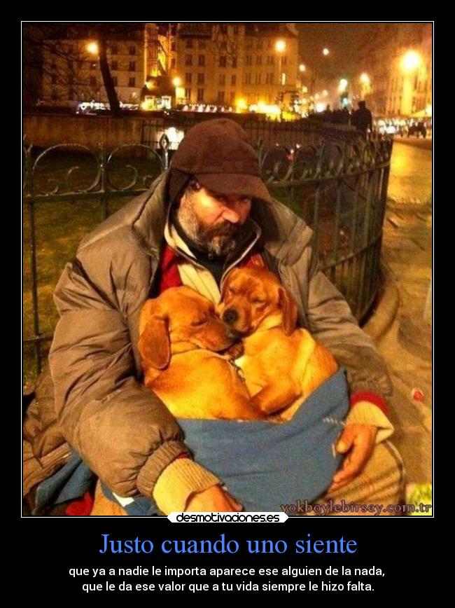 Justo cuando uno siente - que ya a nadie le importa aparece ese alguien de la nada,
que le da ese valor que a tu vida siempre le hizo falta.