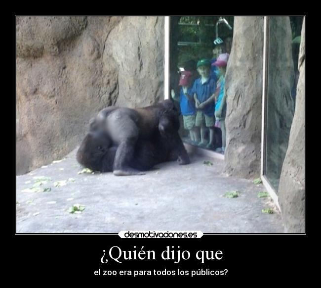 ¿Quién dijo que - el zoo era para todos los públicos?