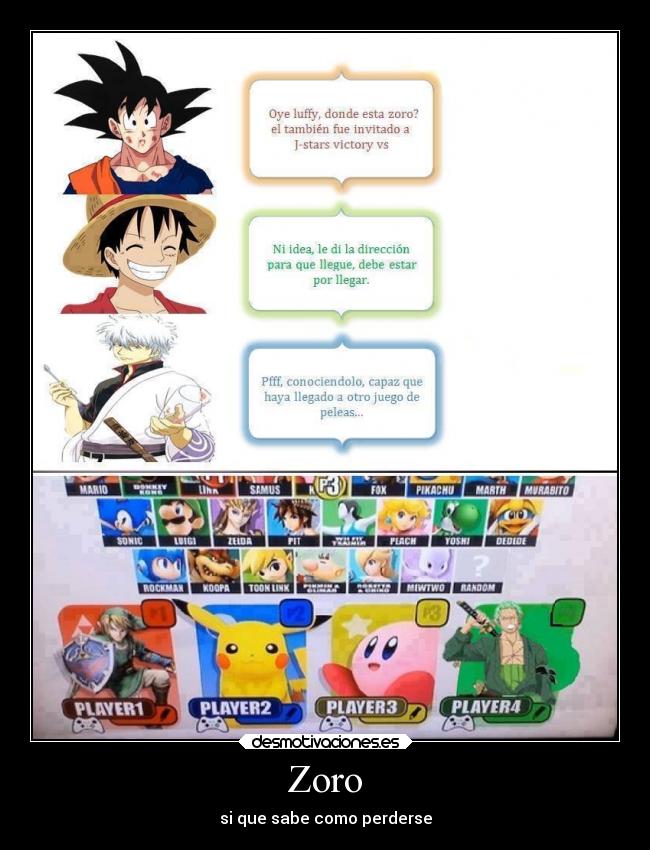 Zoro - si que sabe como perderse