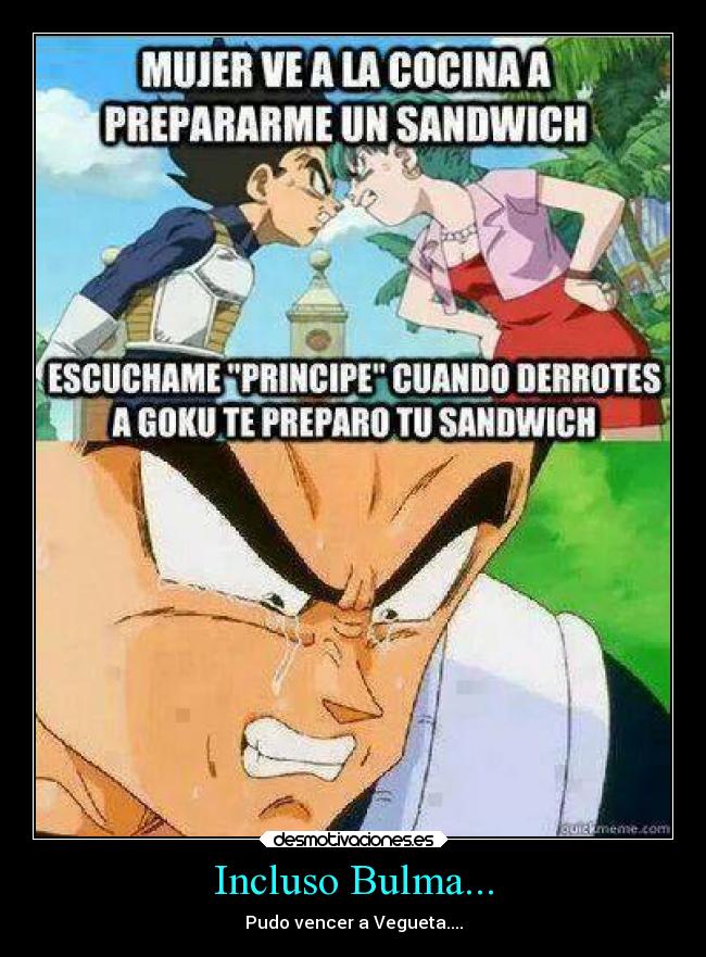 Incluso Bulma... - Pudo vencer a Vegueta....