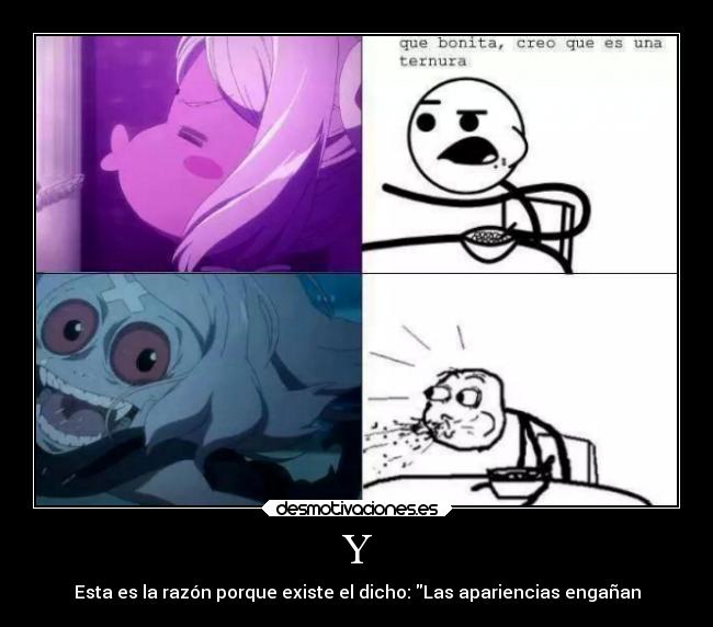 carteles anime mirai nikki las apariencias enganan desmotivaciones
