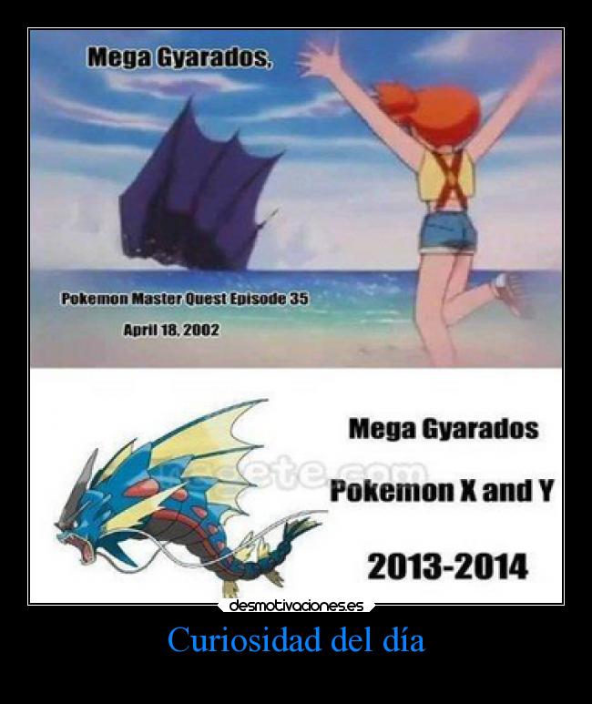 carteles anime pokemon mega gyarados curiosidades evolucion adelantado siniestro agua volador mother god desmotivaciones