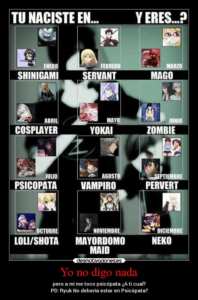 carteles anime psicopata neko mayordomo maid loli shota pervert vampiro mago zombie yokai cosplayer servant desmotivaciones