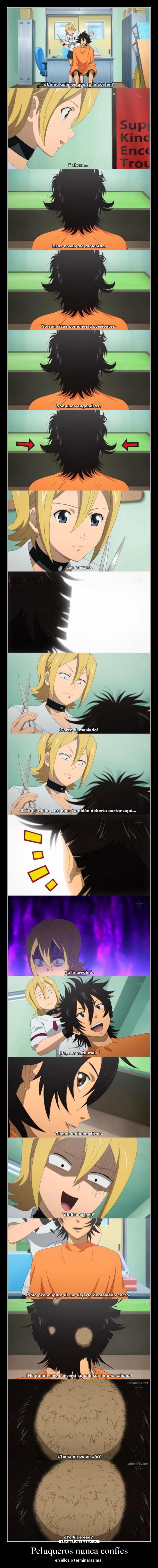carteles anime render large peluqueros confies ellos mal terminar desmotivaciones