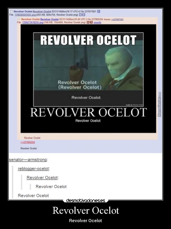 carteles anime revolver ocelot desmotivaciones
