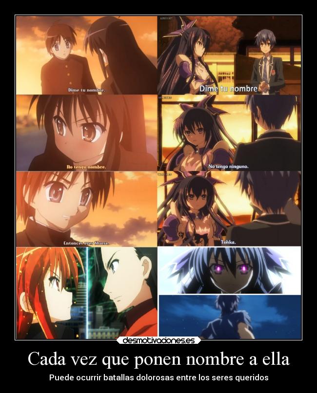 Cada vez que ponen nombre a ella -