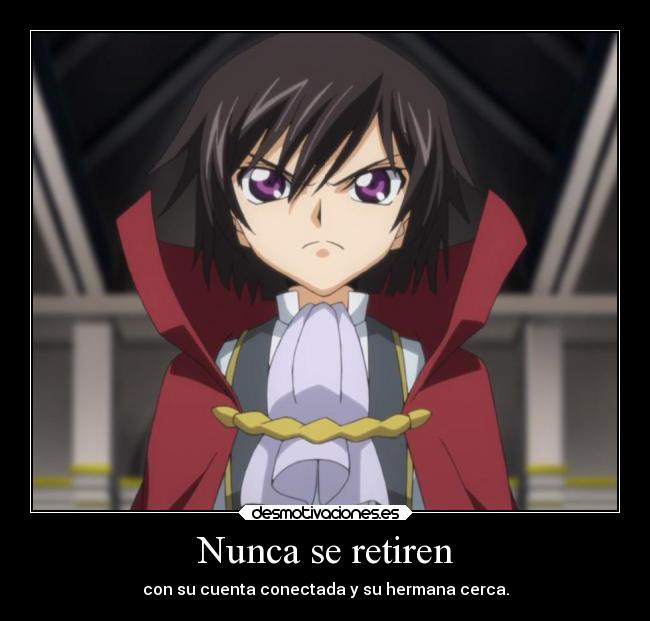 carteles anime slipkdemon clandesplazado cuenta conectado harukaze lelouch desmotivaciones