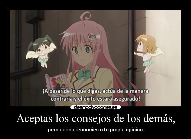 Aceptas los consejos de los demás, -