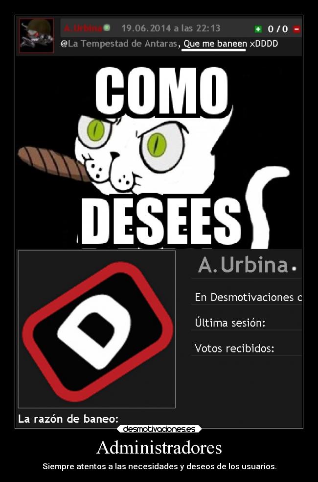 Administradores - Siempre atentos a las necesidades y deseos de los usuarios.