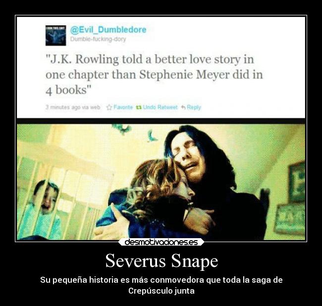 Severus Snape - Su pequeña historia es más conmovedora que toda la saga de
Crepúsculo junta